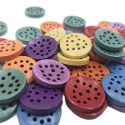 Botones de madera para bordar en colores