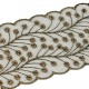 Encaje bordado de organza en negro/dorado, 8cm