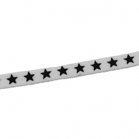 Cordón plano 1cm estampado estrellas