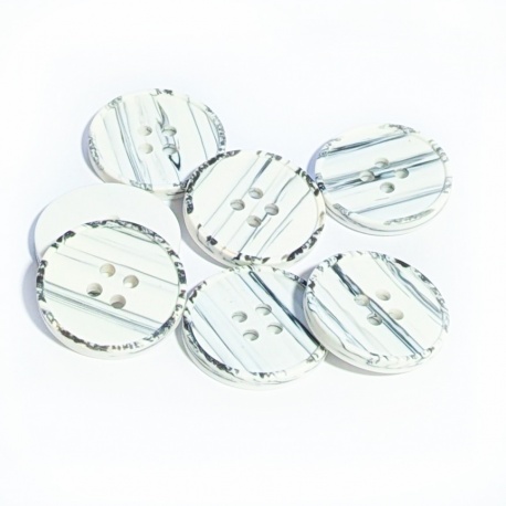 Botón blanco-gris efecto mármol 2,8cm