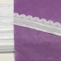 Puntilla muy elástica decorativa blanca ondas 2,5cm