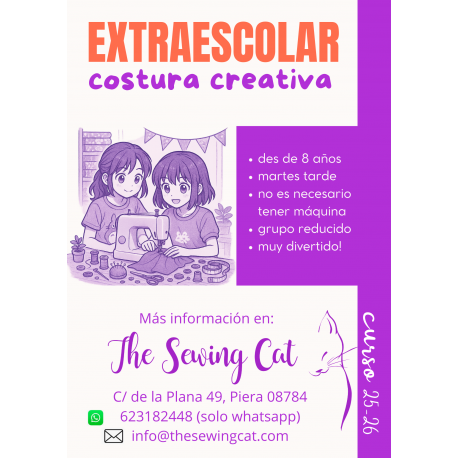 Matrícula Extraescolar Costura Creativa (8 a 14 años)