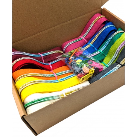Pack Cremallera continua irisada colores
