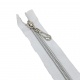 Cremallera de 18cm de nylon efecto meetalizado plateado